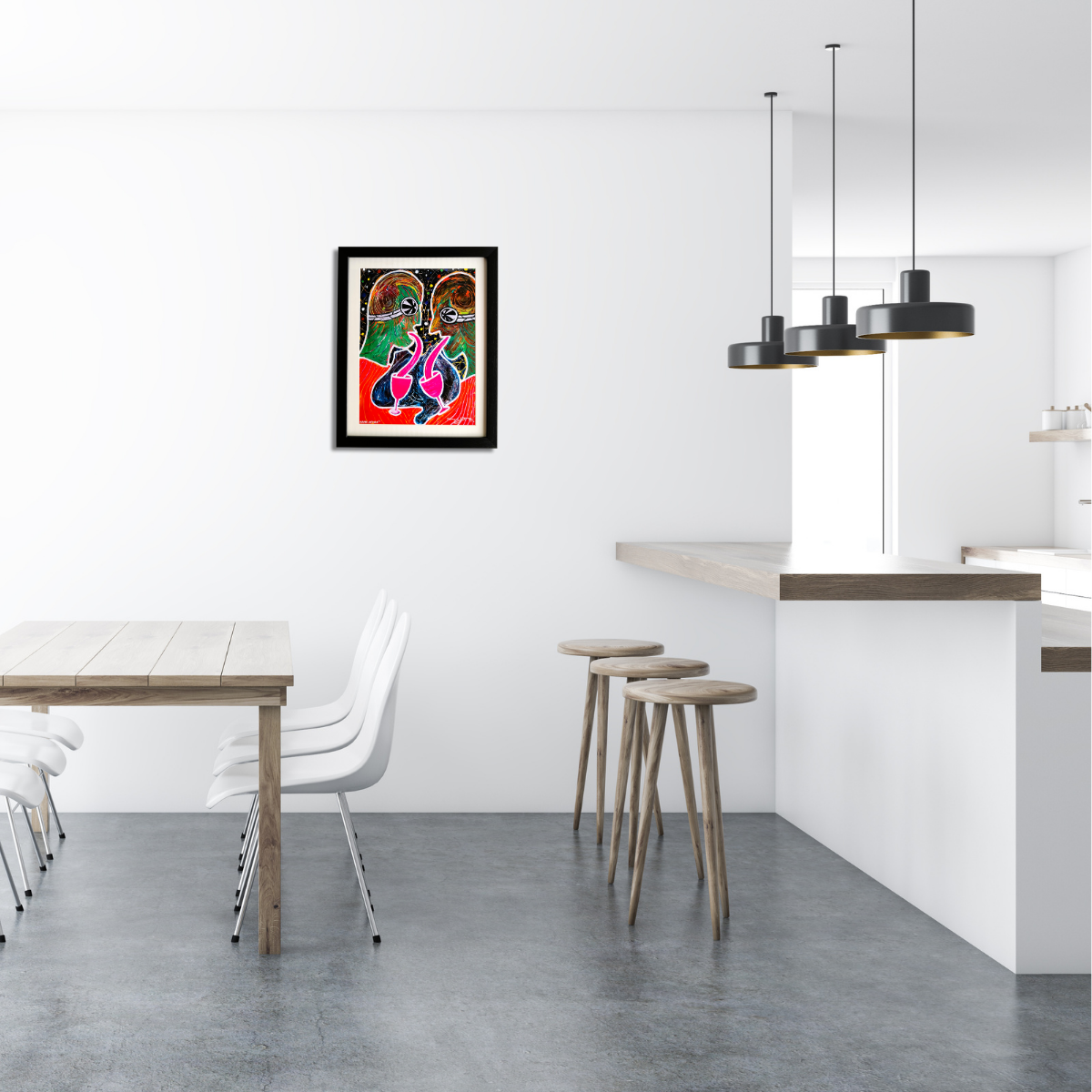 Booze Wooze - Reproduction Art Print By Artist Navin Jathan, Framed Abstract Art Print